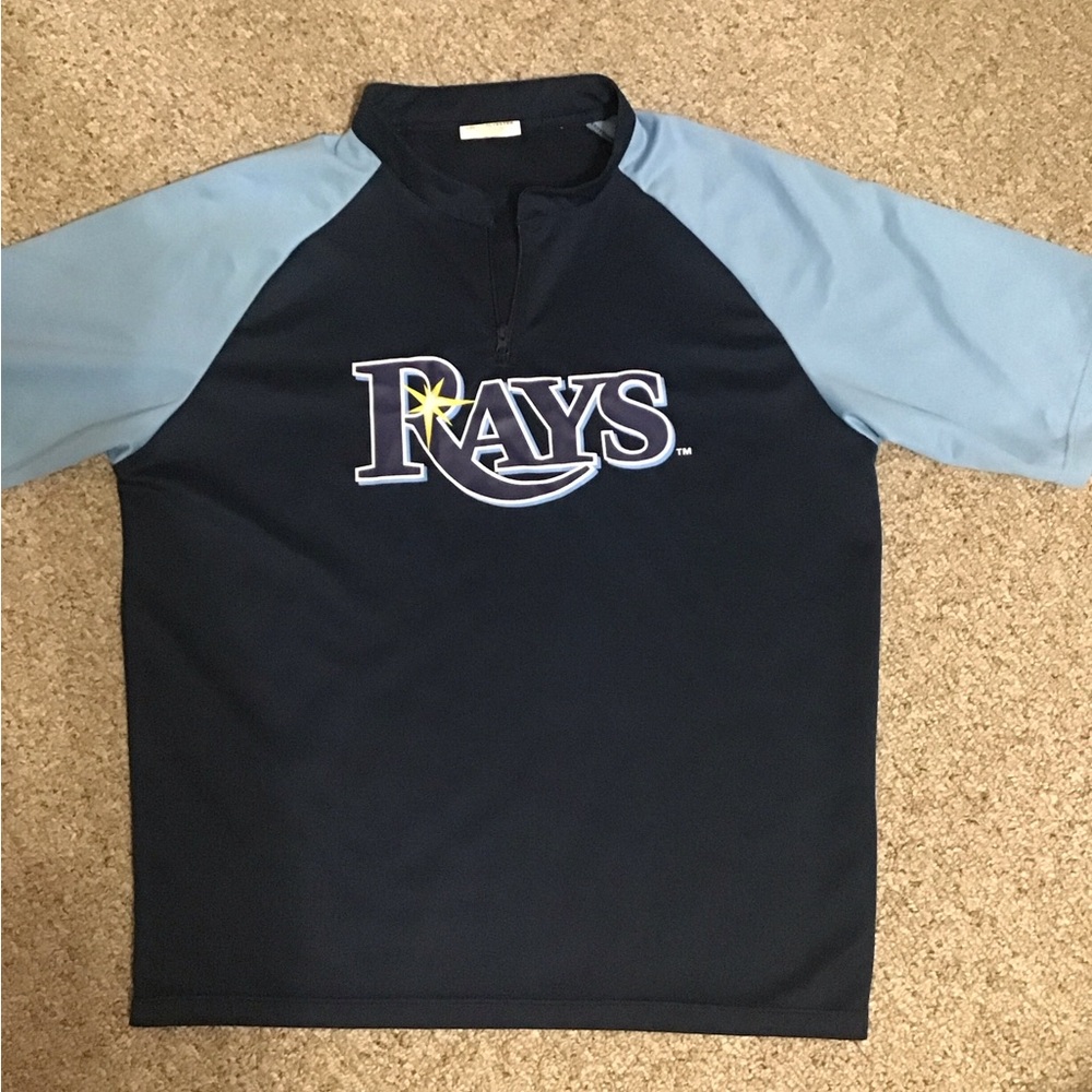 Tampa Bay Rays Baseball Team On Field Men's XL Qrt Zip Cool Base Pull Over